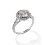 Kelly Herd Round Bezel Set Pave Ring -Sterling Silver