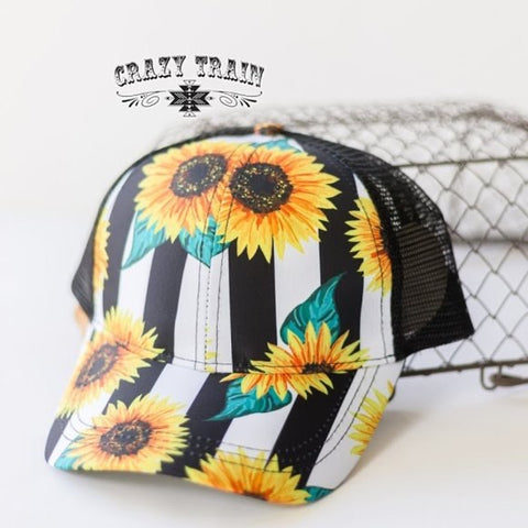 Sunflower Ponytail Cap