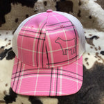 Pink Plaid Steer Cap