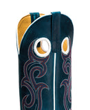 Horse Power Men’s Cognac Elephant Print Blue Topped Boots