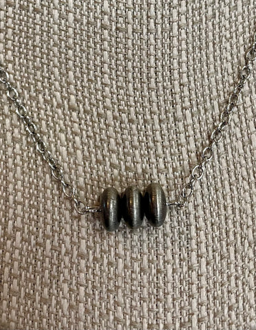 Chain & Faux Navajo Disc Accent Necklace 