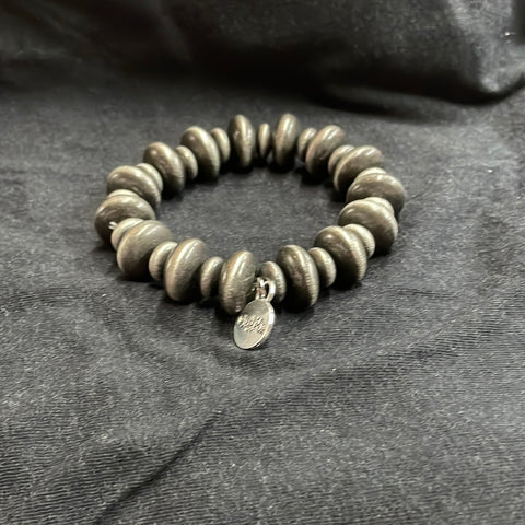 Faux Navajo Pearl Disk Stretch Bracelet