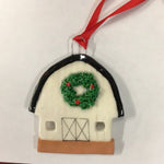 HCO White Barn Christmas Ornament