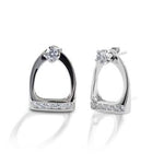 Kelly Herd Stud Earrings With Large English Stirrup Jackets- Sterling Silver