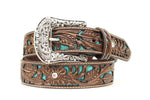 Ariat Women's Brown & Turquoise Inlay Jeweled Belt