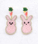 Seed Bead Easter Bunny Earrings