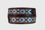 Roper Men’s Brown Floral & Blue Aztec Belt