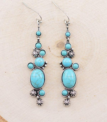 Turquoise Cluster Earrings