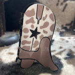 Light Brown & White Cheetah Print Boot Claw Clip