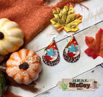 Fall Leaves & Leopard Leather Earrings