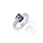 Kelly Herd Blue Spinel Buckle Ring - Sterling Silver