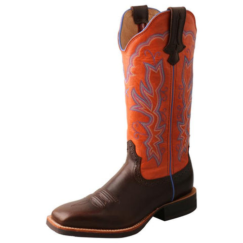 Twisted X Women’s Dark Chocolate with Carrot Tops Ruff Stock Boot