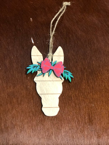Mule/Donkey-Wooden Shiplap Christmas Ornament