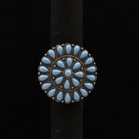 Turquoise Flower Scarf Slide/Ring