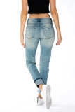 High Rise Boyfriend Distressed Jeans