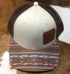 Brown Aztec Cow Patch Cap