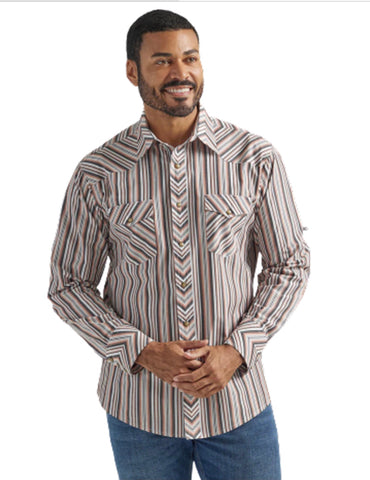 Wrangler Men's Silver Edition Copper Stripe Shirt