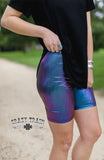 Crazy Train Biker Babe Shorts -Purple