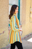 Mustard Serape Long Sleeve Button Up Tunic