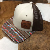 Brown Aztec Cow Patch Cap