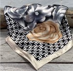 Cream Geometric Roses Wild Rag