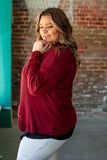Burgundy Oversized Button Down Cardigan