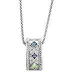 Kelly Herd Multi Stone Pendant Necklace - Sterling Silver