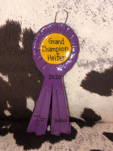 Purple Ribbon Christmas Ornament