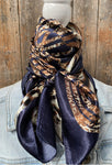 Navy Animal Print Wild Rag