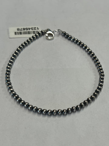 Navajo Pearl 3mm Sterling Silver Bracelet