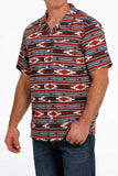Cinch Men’s Blanket Stripe Print Camp Shirt