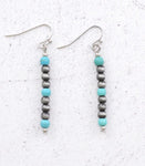 Navajo Bead & Turquoise Drop Earrings