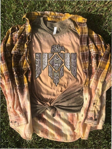 Snake Print Thunderbird Bleached Tee