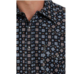 Cinch Men's Black/Blue/Orange Print Shirt