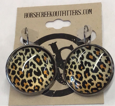 Cheetah Print Round Earrings