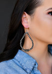 Faux Navajo Pearl Dangle Hoop Earrings