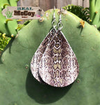 Snake Skin Leather Earrings