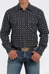 Cinch Men's Black/Blue/Orange Print Shirt