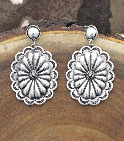 Silver Concho Earrings