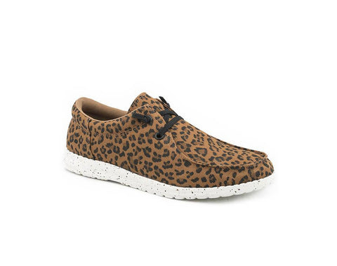 Roper Women’s Hang Loose Brown Leopard Canvas Shoe