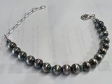 Navajo Pearls 8 mm Sterling Silver & Turquoise Chip Bracelet