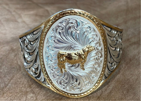 Steer Gold/Silver Bracelet Montana Silversmith