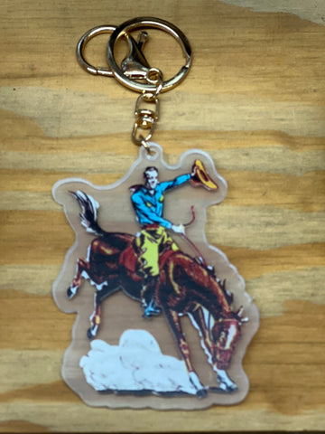 Bucking Horse Keychain