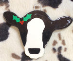 Black & White Cow Head Dough Ornament