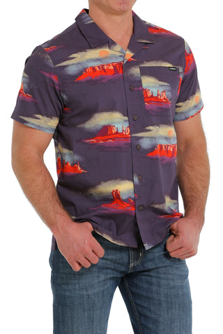 Cinch Men’s Purple Camp Shirt