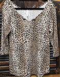 Leopard Print Contrast Tunic Top