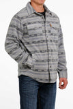 Cinch Men's Aztec Print Polar Fleece Shirt Jacket - Blue