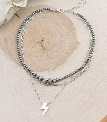 Western Lightning Bolt Pendant Necklace