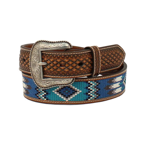 Ariat Men's Blue Turquoise Embroidered Belt