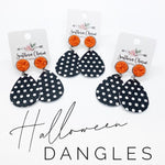 Orange & Black Polka Dot Earings